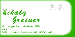 mihaly greiner business card